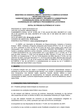 do Edital - Minist&eacute;rio do Desenvolvimento, Ind&uacute;stria e