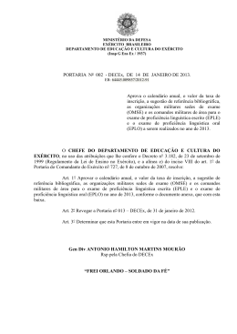 Portaria Nr 002/DECEx - Departamento de Educa&ccedil;&atilde;o e Cultura do