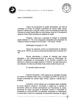 Decisão ao Recurso - Ministério Público do Estado do Rio de Janeiro
