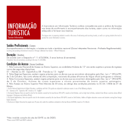 I N A licenciatura em Informa&ccedil;&atilde;o Tur&iacute;stica confere