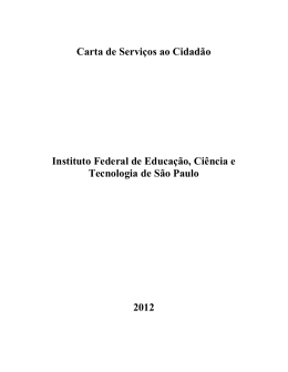 Carta de Serviços ao Cidadão Instituto Federal de Educação