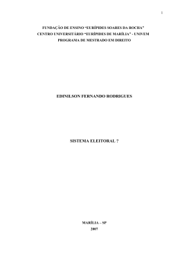 EDINILSON FERNANDO RODRIGUES SISTEMA ELEITORAL ?