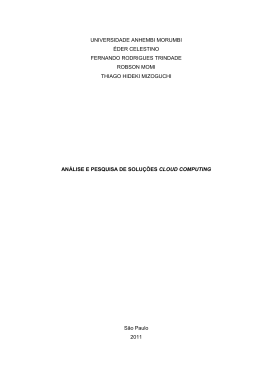 An&aacute;lise e Pesquisa de Solu&ccedil;&otilde;es em Cloud Computing