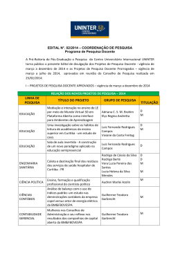 Edital 02 - 2014 - APROVA&Ccedil;&Atilde;O DOS PROJETOS