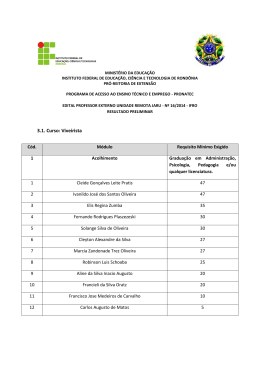 resultado preliminar – seleção de professor