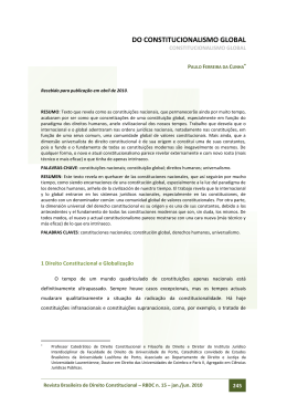 DO CONSTITUCIONALISMO GLOBAL - Escola Superior de Direito