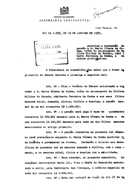 Concess&atilde;o de Pens&atilde;o Adalberto Ferreira da Cunha