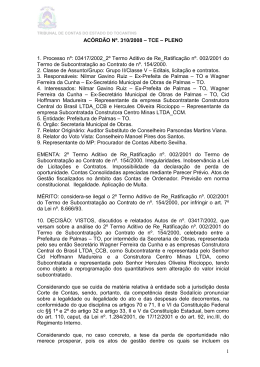 Decis&atilde;o, Relat&oacute;rio e Voto. - Tribunal de Contas do Estado do