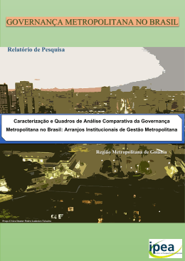 GOVERNAN&Ccedil;A METROPOLITANA NO BRASIL