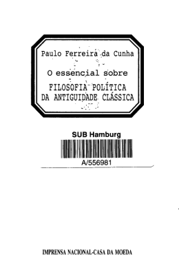 Paulo Ferreira-da Cunha O essencial sobre FILOSOFIA