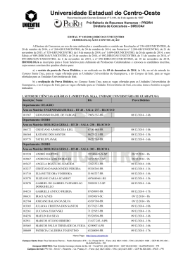 EDITAL N&ordm; 103/2014 &ndash; Homologa&ccedil;&atilde;o e Convoca&ccedil;&atilde;o