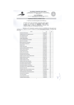1º Edital - Matrícula dia 20/01/2014