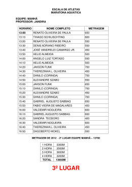 Escala Atletas Maratona Manh&atilde;.