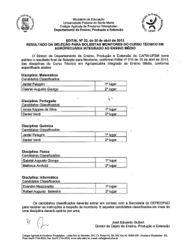 Ministério da Educação t: °á Universidade Federal de Santa Maria