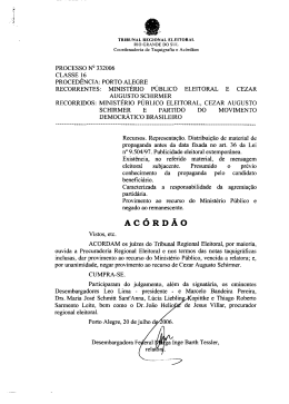 PROCESSO NQ 332006 CLASSE Ió - Tribunal Regional Eleitoral do