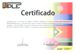 Araraquara - FCLAr/UNESP. O curso foi realizado de setembro a