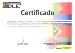 Araraquara - FCLAr/UN ESP O curso foi realizado de setembro a