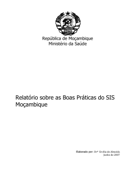 Relatório sobre as Boas Práticas do SIS Moçambique