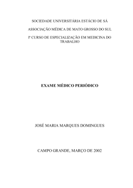Exame m&eacute;dico peri&oacute;dico - Jos&eacute; Maria M. Domingues