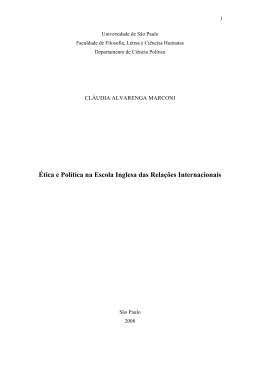 &Eacute;tica e pol&iacute;tica nas escola inglesa das rela&ccedil;&otilde;es internacionais
