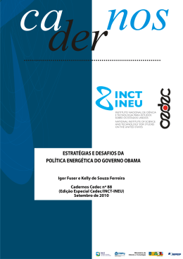 estrat&eacute;gias e desafios da pol&iacute;tica energ&eacute;tica do governo obama
