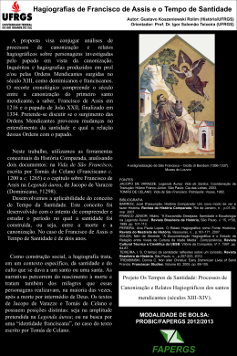 Hagiografias de Francisco de Assis e o Tempo de Santidade