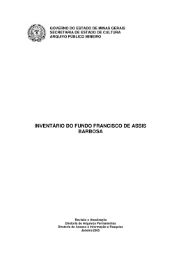 INVENTÁRIO DO FUNDO FRANCISCO DE ASSIS BARBOSA