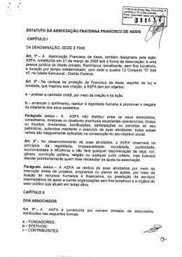 Estatuto e Ata da ASFA - Associa&ccedil;&atilde;o Francisco de Assis