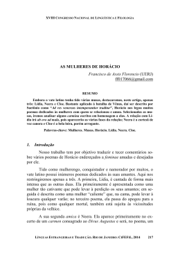 AS MULHERES DE HOR&Aacute;CIO Francisco de Assis Florencio (UERJ