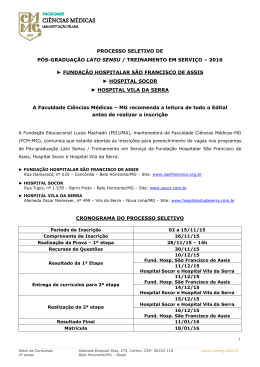 Edital de p&oacute;s gradua&ccedil;&atilde;o Lato Sensu em