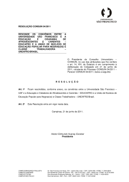 resolu&ccedil;&atilde;o consun 04/2011 - Universidade S&atilde;o Francisco