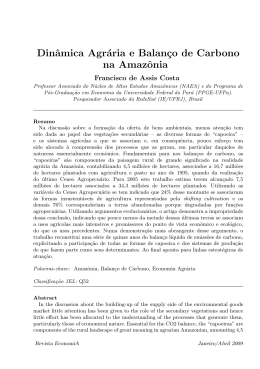 Din&acirc;mica Agr&aacute;ria e Balan&ccedil;o de Carbono na Amaz&ocirc;nia