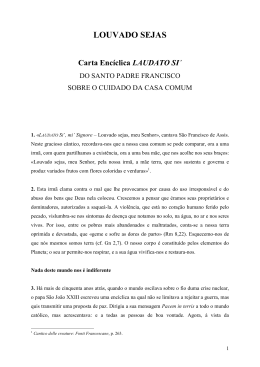 Carta Encíclica «Louvado Sejas» - Conferência Episcopal Portuguesa