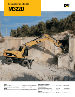 Especifica&ccedil;&otilde;es da Escavadeira de Rodas M322D