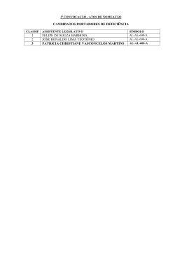 3ª CONVOCAÇÃO – Portadores de Deficiência