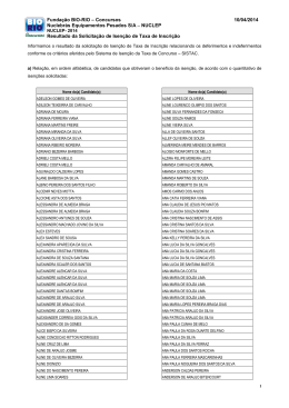 Resultado da Solicita&ccedil;&atilde;o de Isen&ccedil;&atilde;o