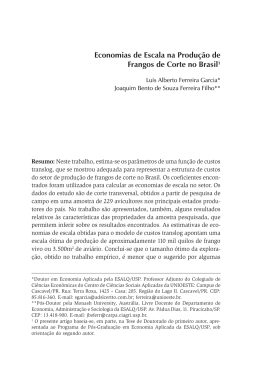 Economias de Escala na Produção de Frangos de Corte no Brasil1