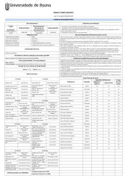 GRADE E CORPO DOCENTE - Universidade de Ita&uacute;na