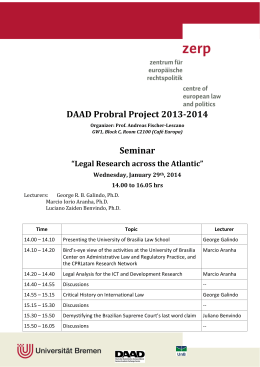 DAAD Probral Project 2013-2014 Seminar