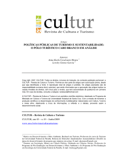 pol&iacute;ticas p&uacute;blicas de turismo e sustentabilidade