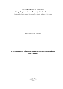 Efeito do uso do di&oacute;xido de carbono (CO2) na fabrica&ccedil;&atilde;o do queijo
