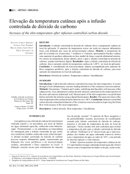 Eleva&ccedil;&atilde;o da temperatura cut&acirc;nea ap&oacute;s a infus&atilde;o controlada de