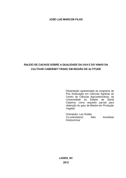 Raleio de cachos sobre a qualidade da uva e do vinho da cultivar