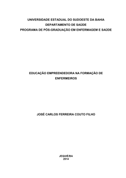 Educa&ccedil;&atilde;o Empreendedora na forma&ccedil;&atilde;o de enfermeiros