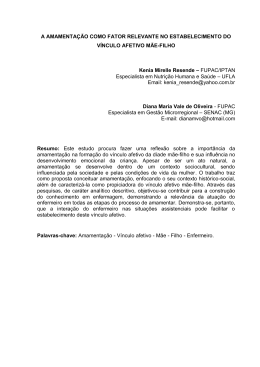 a amamenta&ccedil;&atilde;o como fator relevante no estabelecimento do