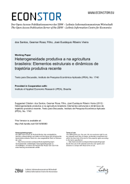 Heterogeneidade produtiva a na agricultura brasileira