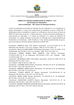 GER&Ecirc;NCIA DE CONTROLE INFORMATIZADO DE TR&Acirc;NSITO