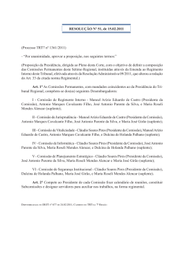 resolu&ccedil;&atilde;o n&ordm; 51/2011 - Tribunal Regional do Trabalho 7&ordf; Regi&atilde;o