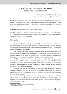 san&ccedil;&otilde;es pol&iacute;ticas no direito tribut&aacute;rio: precedentes