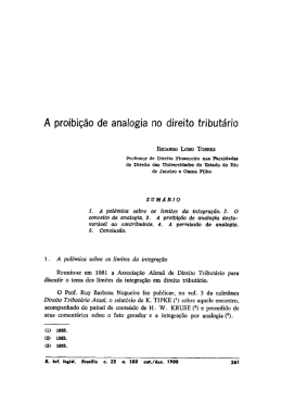 A proibição de analogia no direito tributário